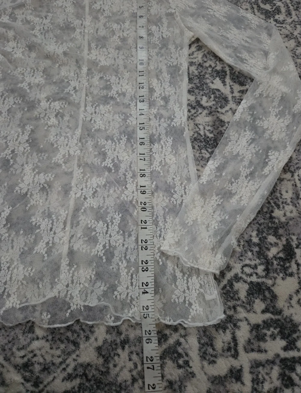NWT Free People Lady Lux Jacquard Sheer Mock Neck Long Sleeve Layering Top